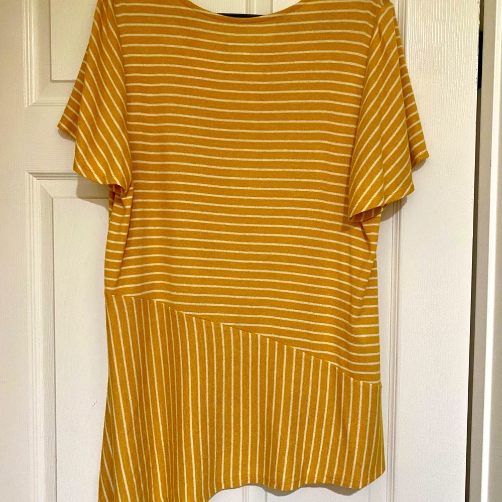 Lane Bryant Yellow striped tunic